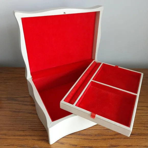 Vintage Birks Jewelry Organizer Box with Red Velvet Interior - Picture 15 of 16